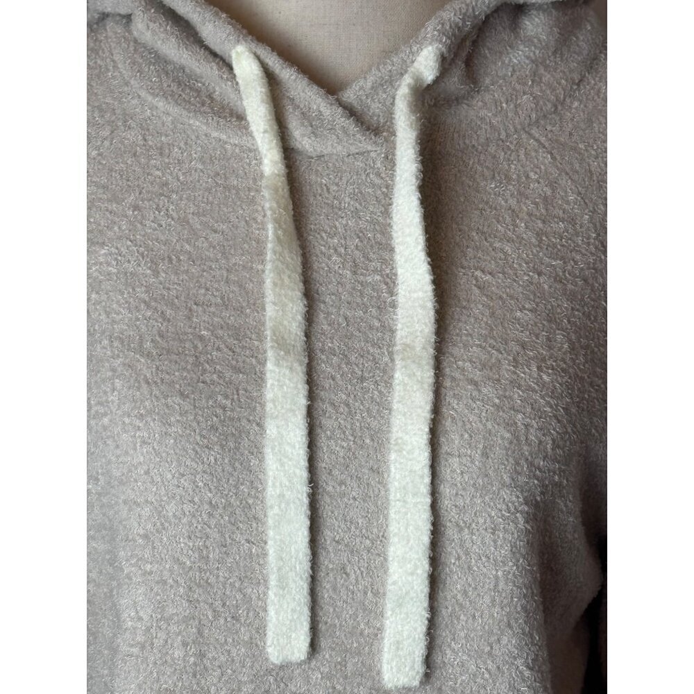 Barefoot Dreams Sweater Women Small Tan Knit CozyChic Lite Hooded Pullover - Picture 8 of 13